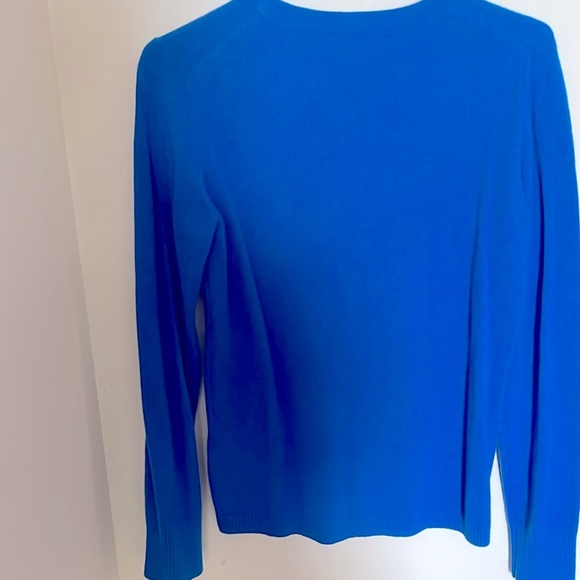 💯% cashmere Lands’ End blue crewneck sweater excellent condition - Picture 2 of 11